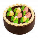 Torte "Ptichie Moloko" mit Schokoglasur